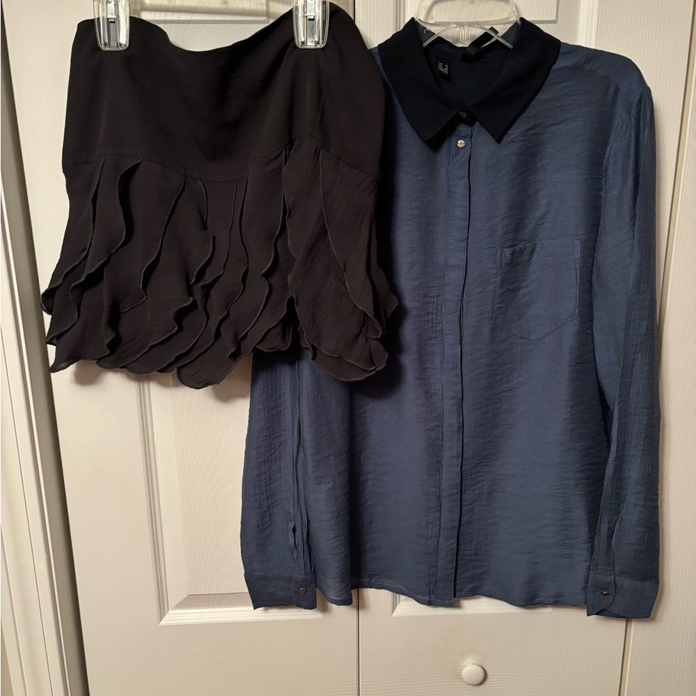 Blouse size extra large skirt, size 8.